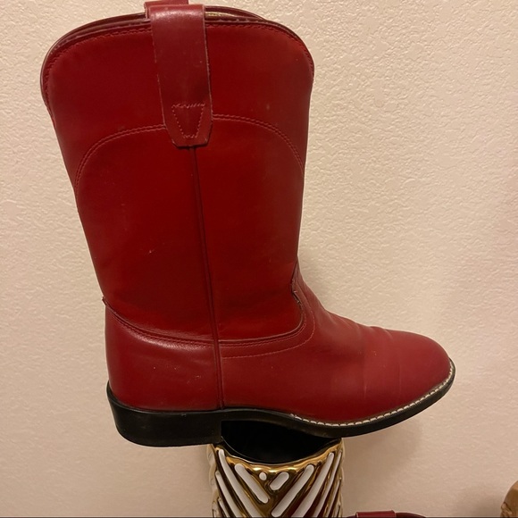 LAREDO 62312  Red Leather Roper Western Cowboy Boots - Picture 6 of 10